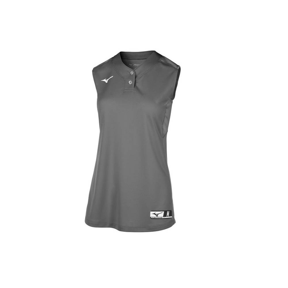 Jerseys Mizuno Aerolite 2-Button Sleeveless Mujer Gris Comprar EMBF-53976